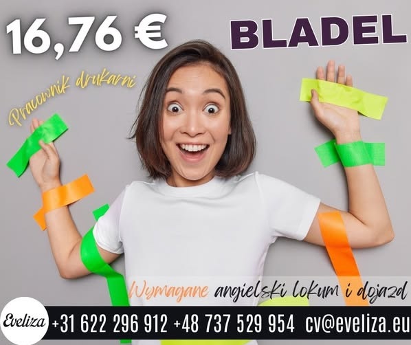 Drukarnia oferująca samoprzylepne etykiety Bladel szuka pracownika